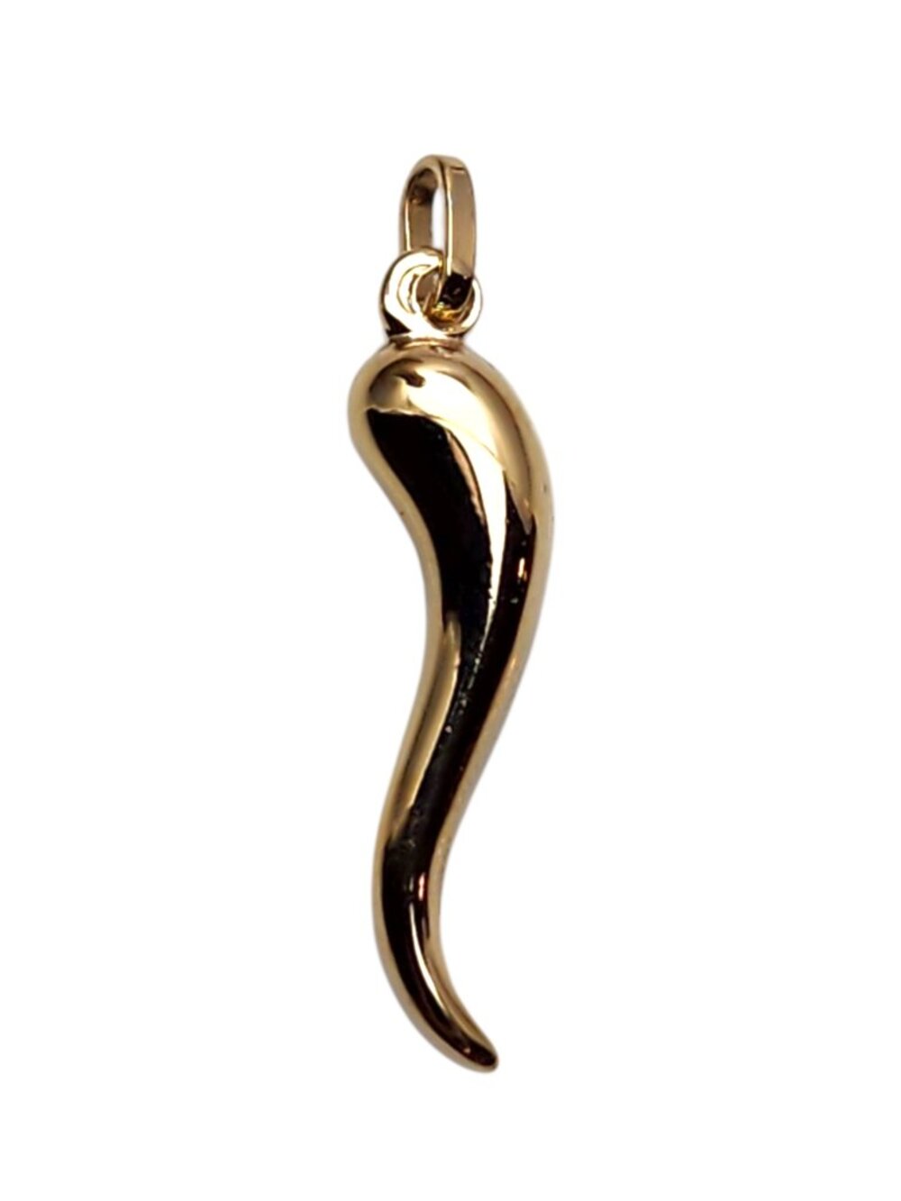 14K Yellow Gold Italian Horn Pendant #25663